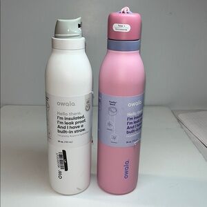 New! Owala 24oz FreeSip TWIST Stainless Steel Water Bottle - PAIR TWO - one lid